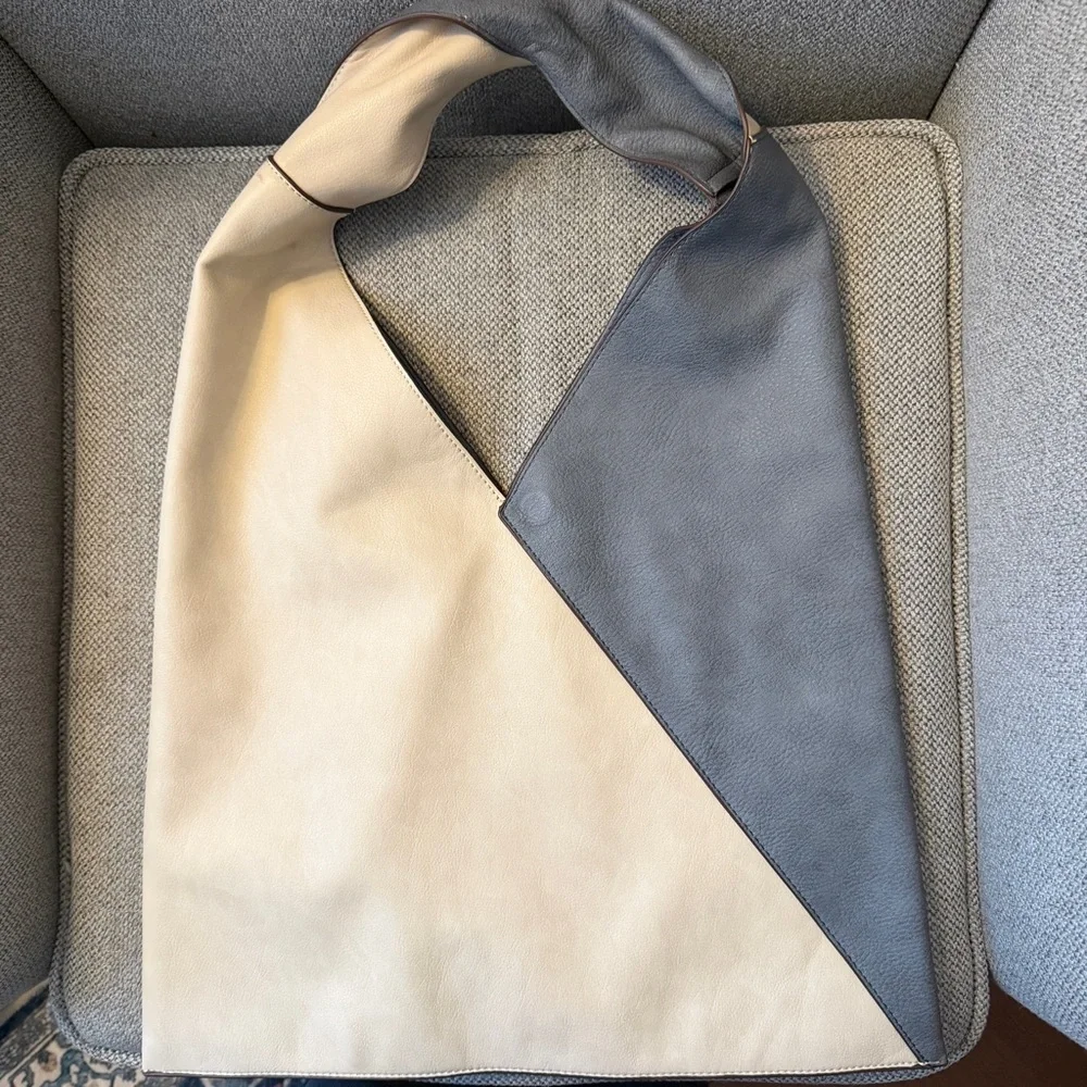 Urban Outfitters blue,cream color block hobo bag with twist handl